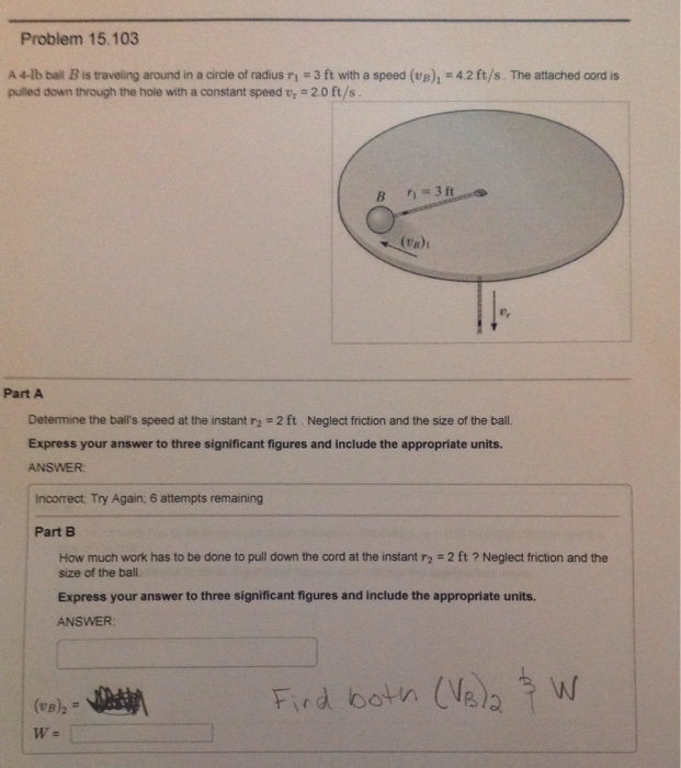 Solved A 4lb ball B is traveling around in a circle of