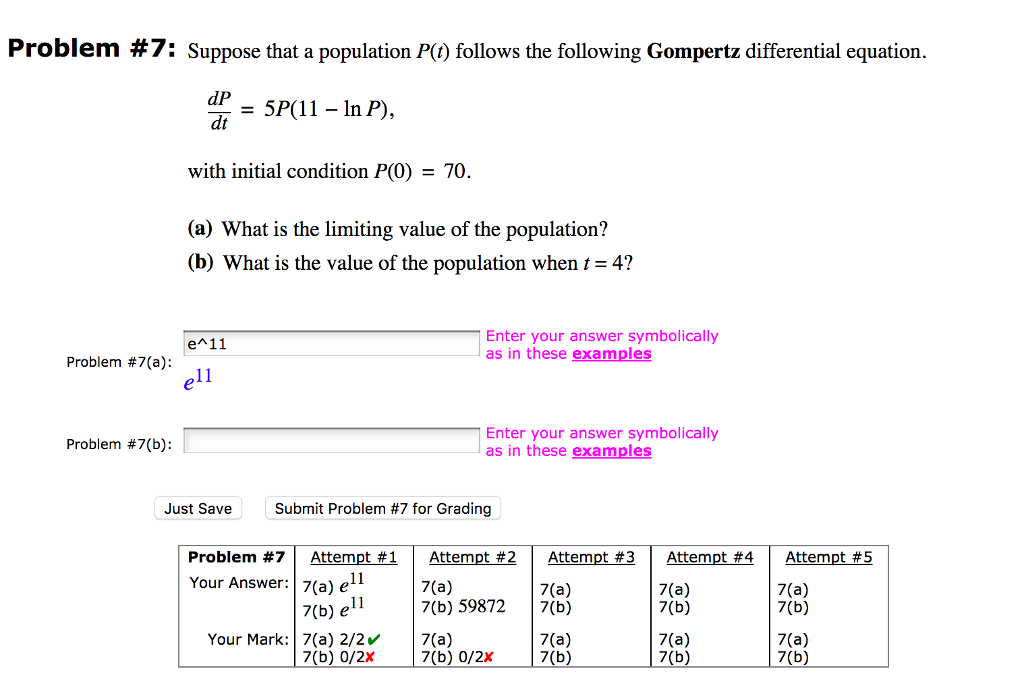 Solved Suppose That A Population Pt Follows The Following