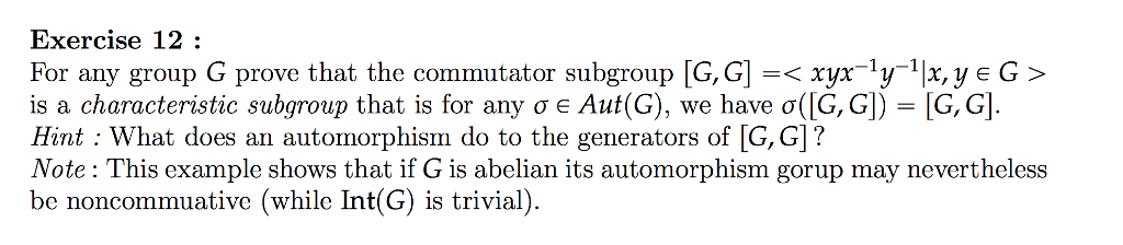 Solved For Any Group G Prove That The Commutator Subgroup | Chegg.com