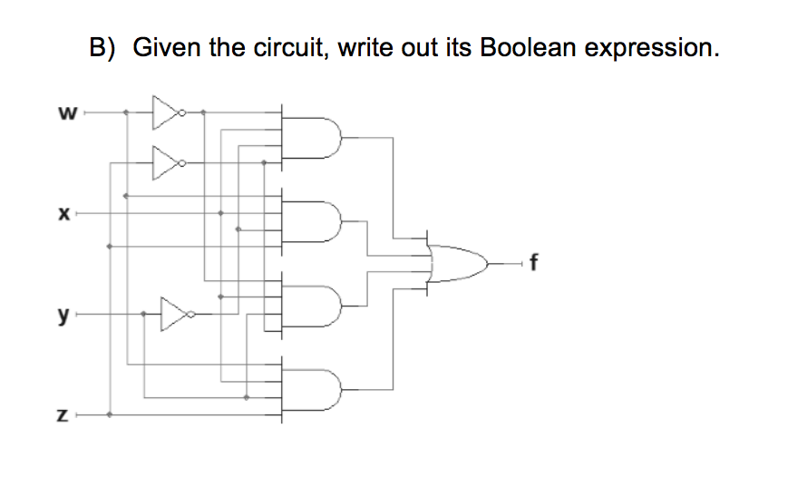 Solved B) Given The Circuit, Write Out Its Boolean | Chegg.com