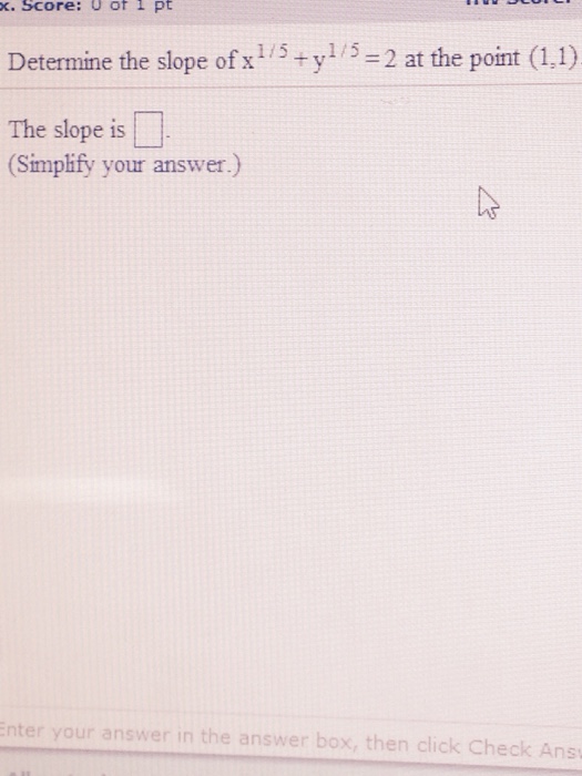 y 1 2x 5 slope answer