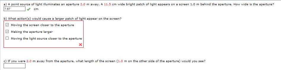 Solved A point source of light illuminates an aperture 2.0 m | Chegg.com