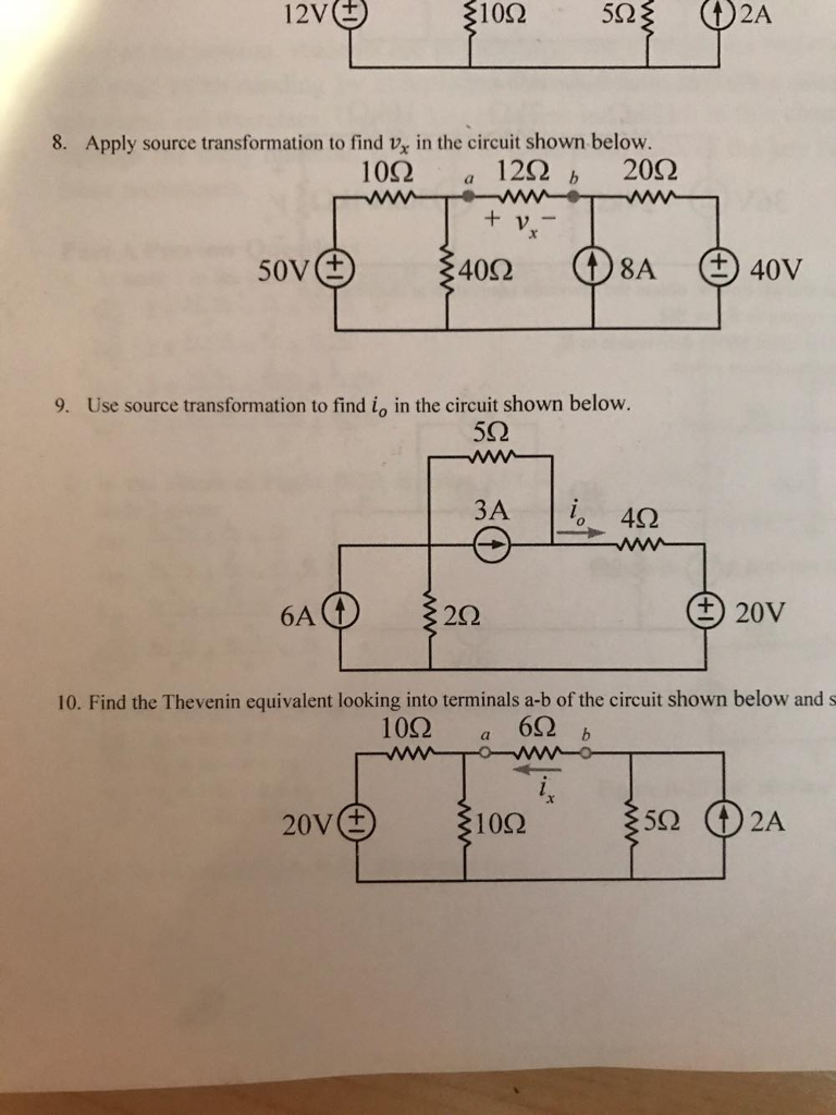 Solved 8. Apply source transformation to find vx in the | Chegg.com