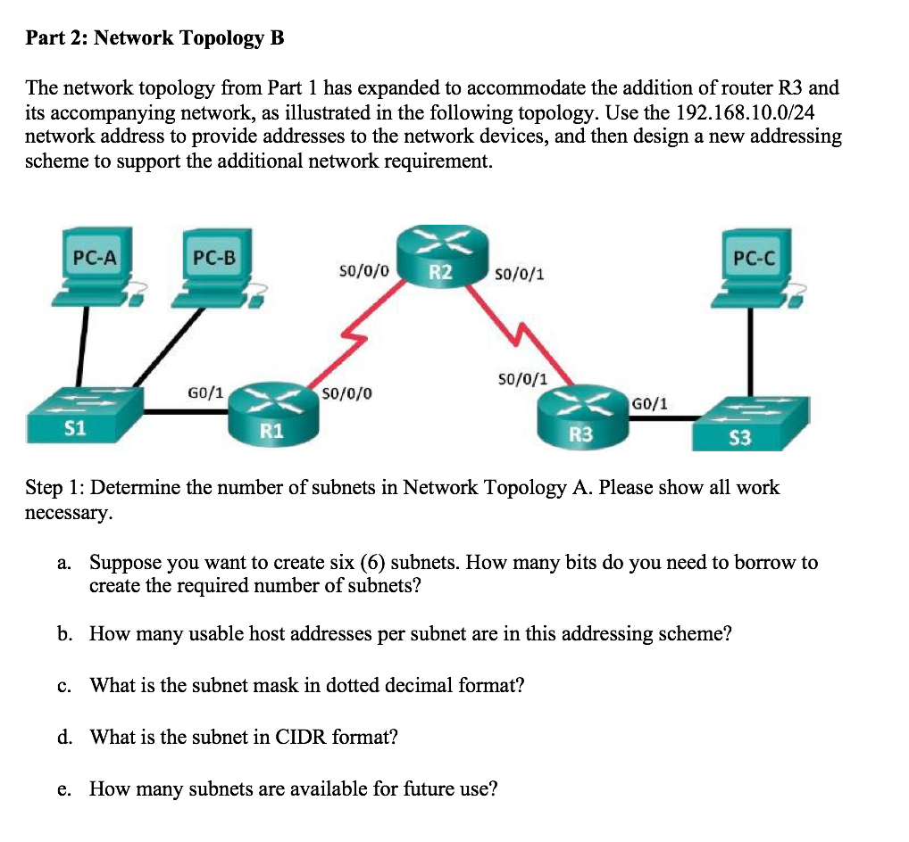 Solved Part 2: Network Topology B The Network Topology From | Chegg.com