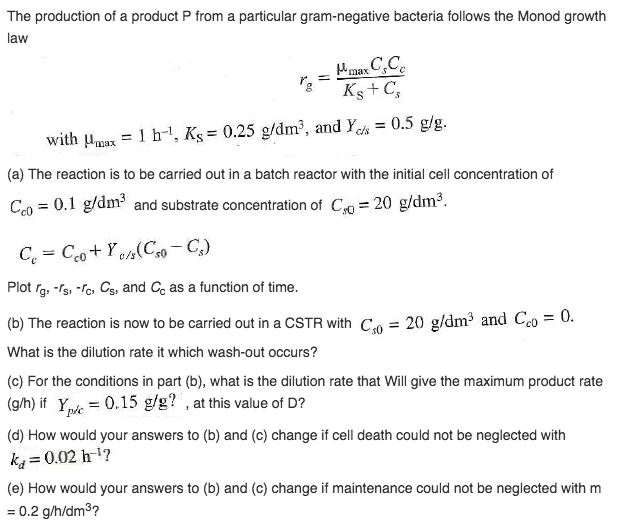 The production of a product P from a particular | Chegg.com