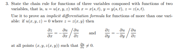 Solved 3. State the chain rule for functions of three | Chegg.com