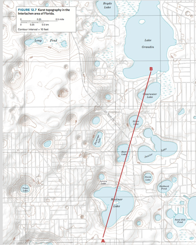 Boyds Lake FIGURE 12.7 Karst topography in the