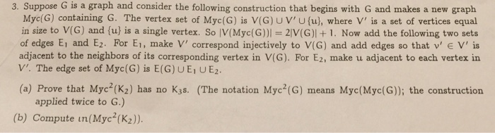 Suppose G is a graph and consider the following | Chegg.com
