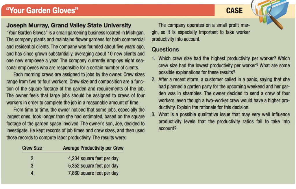 your garden gloves case study answers