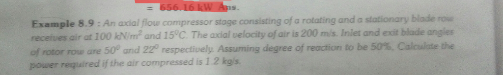 Solved An axial flow compressor stage consisting of a | Chegg.com