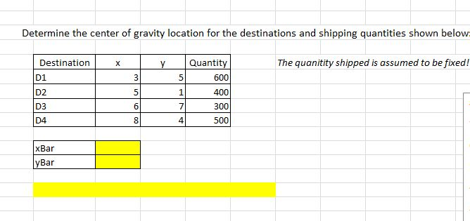 Solved Determine the center of gravity location for the | Chegg.com