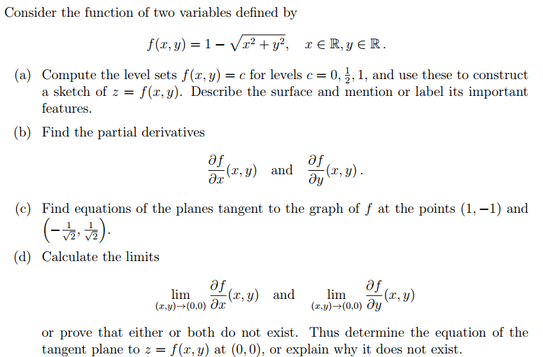 Solved Consider the function of two variables defined by | Chegg.com