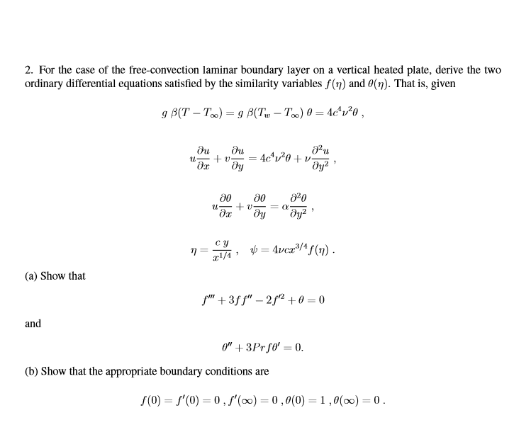 Solved For the case of the free-convection laminar boundary | Chegg.com