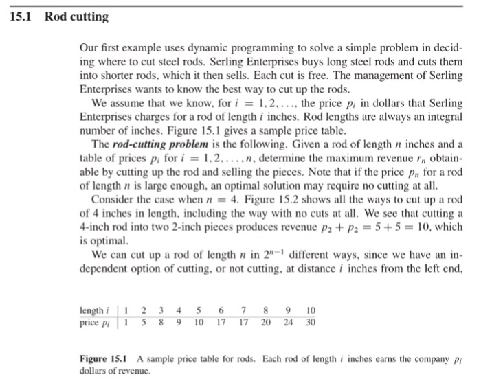 Solved My question:Explanations about the rod cutting | Chegg.com