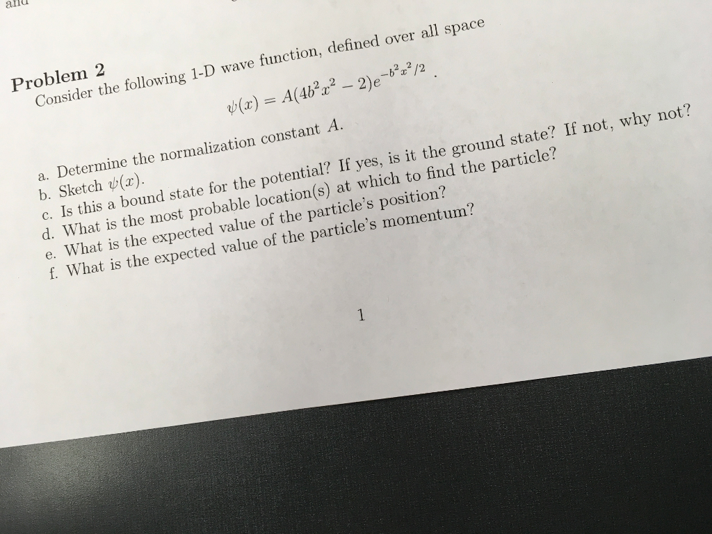 Solved Consider the following 1-D wave function, defined | Chegg.com