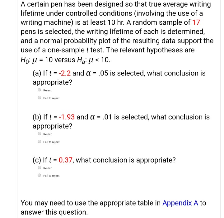 Solved A certain pen has been designed so that true average | Chegg.com
