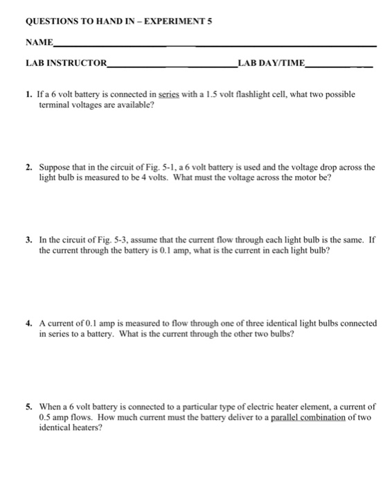 Solved If a 6 volt battery is connected in series with a 1.5