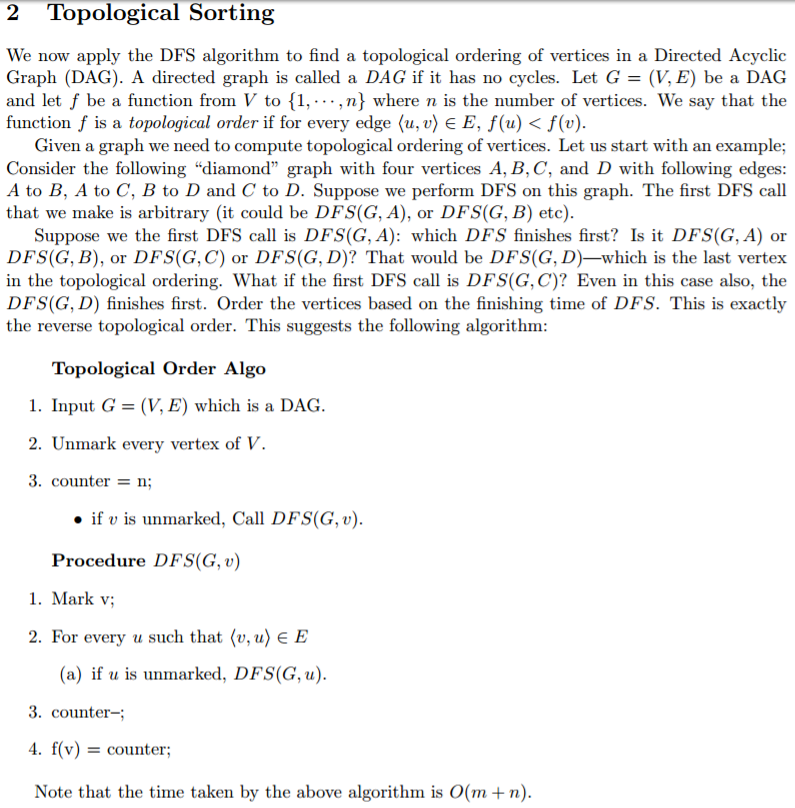 Solved Consider The Topological Sorting Algorithm From The | Chegg.com