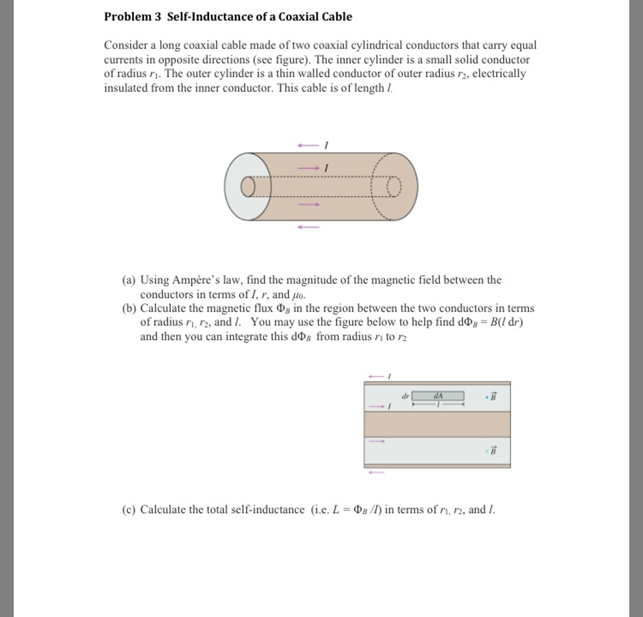 Solved Consider a long coaxial cable made of two coaxial