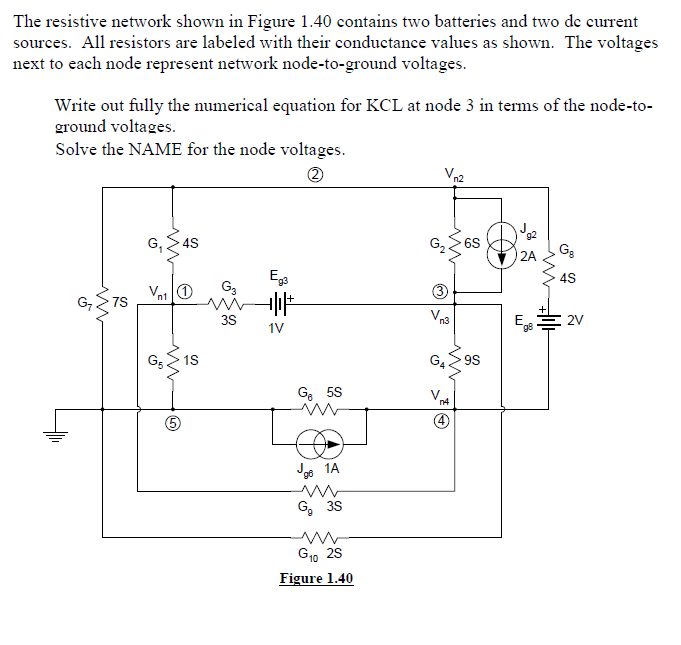 Solved The resistive network shown in Figure 1.40 contains