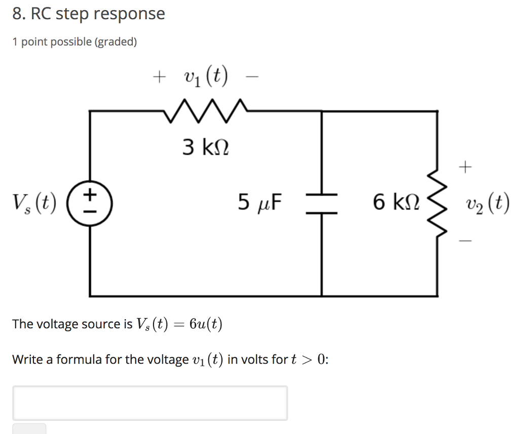 Solved 7.RC Circuit With Switch 1 Point Possible (graded) | Chegg.com