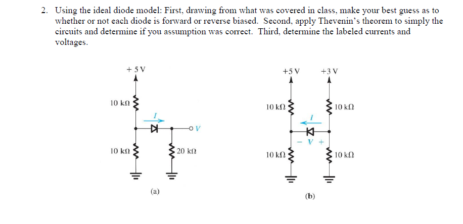 Solved Using the ideal diode model: First, drawing from what | Chegg.com