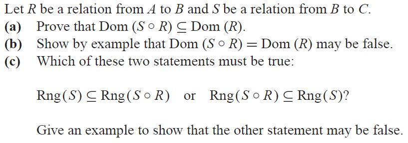 Solved Let R Be A Relation From A To B And S Be A Relation | Chegg.com