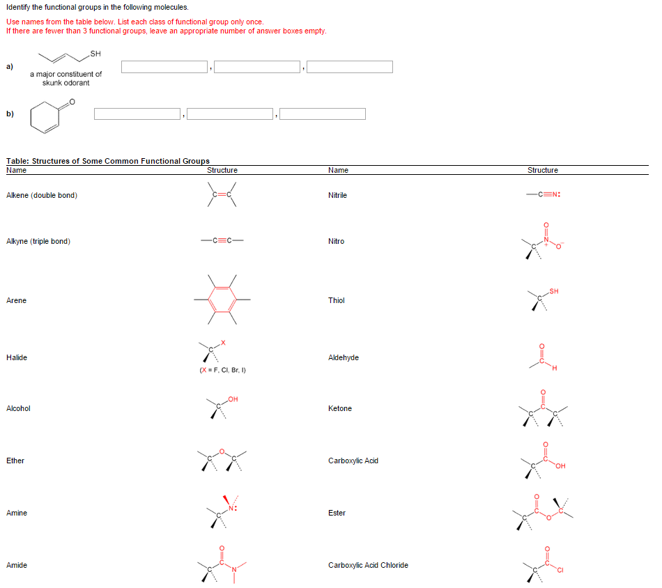 Solved Identify The Functional Groups In The Following | Chegg.com