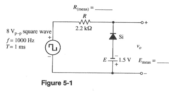 Solved (meas) = 2.2 kΩ P-P Si f 1000 Hz 7-1 ms E-수 1.5V E | Chegg.com