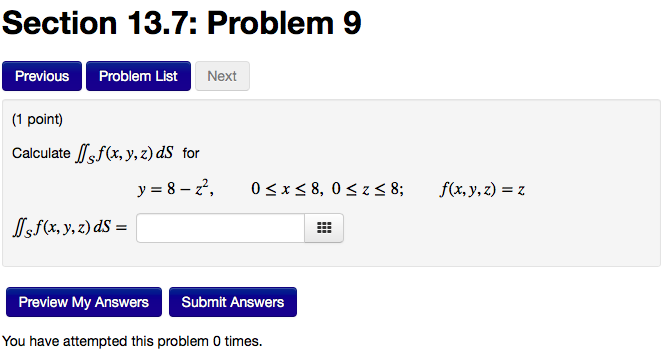 Solved Section 13.7: Problem 9 Previous Problem List Next (1 | Chegg.com