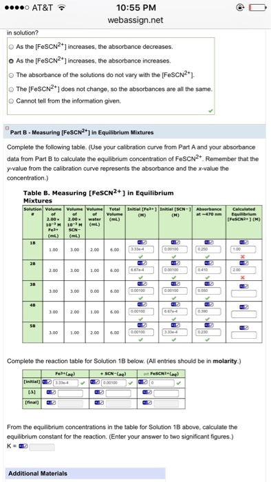 Measuring [FeSCN^2+] in Equilibrium Mixtures | Chegg.com