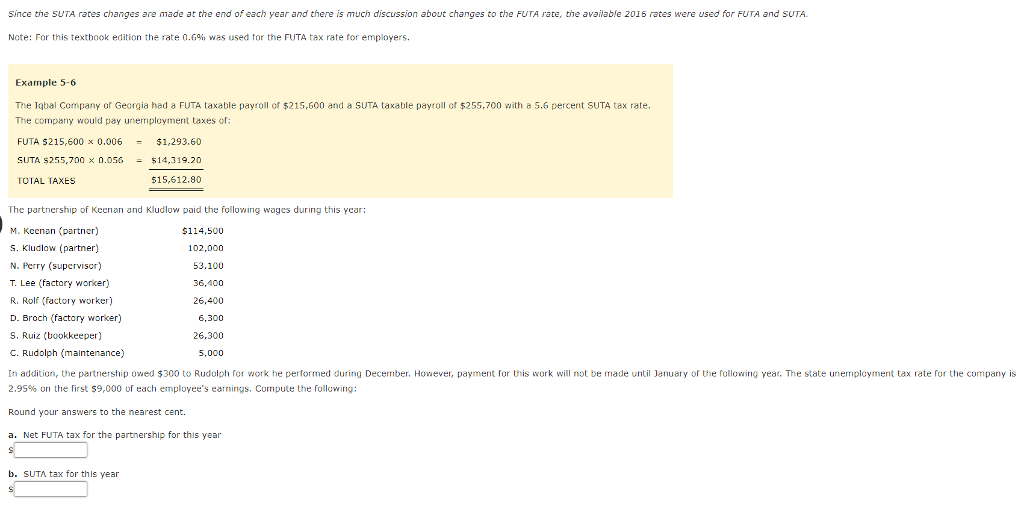 Solved Since the SUTA rates changes are made at the end of