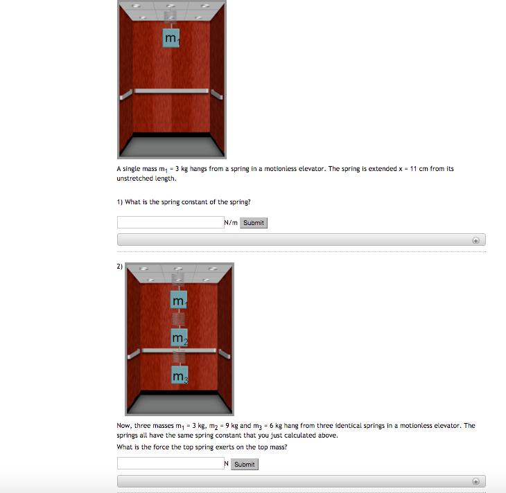 Solved A Single Mass M3 Kg Hangs From A Spring In A Chegg