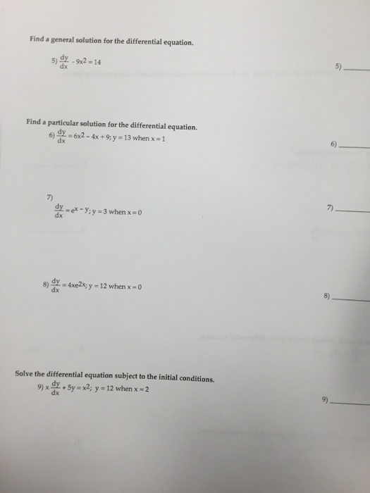 Solved Find a general solution for the differential | Chegg.com