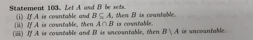 Solved Statement 103. Let A And B Be Sets. (i) If A Is | Chegg.com