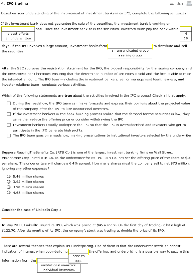 investment banking used in a sentence