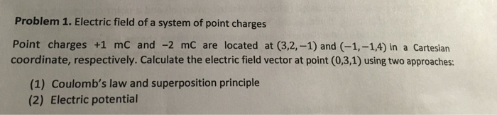 Solved Problem 1. Electric field of a system of point | Chegg.com