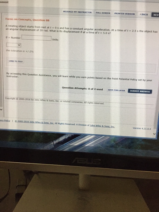 Solved A rotating object starts from rest at t = 0 s and has