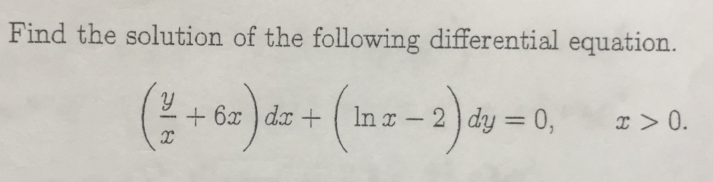 Solved Find the solution of the following diferential | Chegg.com