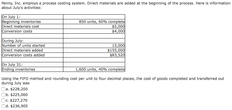 in a process costing system, the number of wip inventories