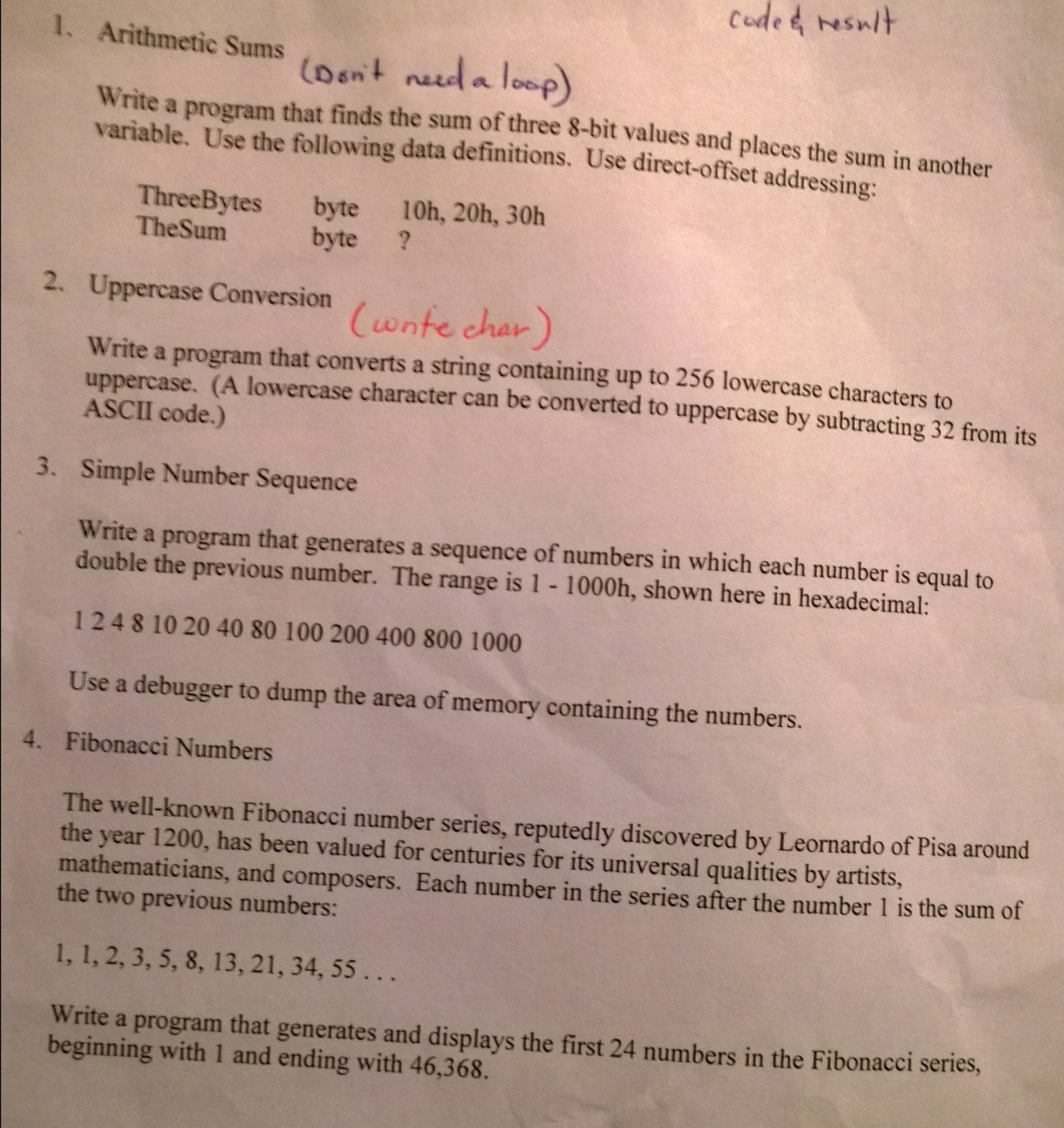Solved Assembly Language: Please Help! 1. Arithmetic Sums | Chegg.com