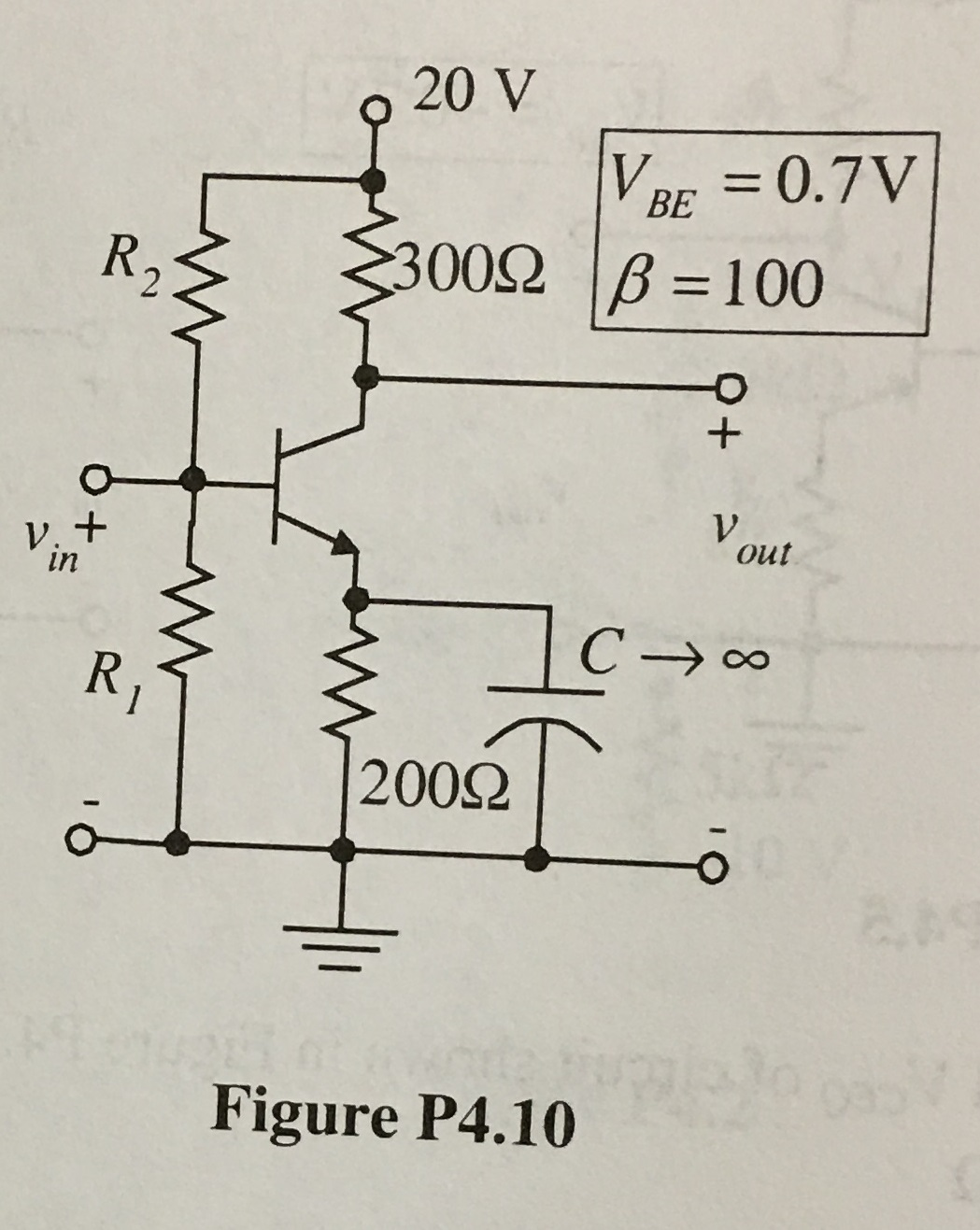 Solved 4.11 For the amplifier of Figure P4. 10, a. Find the | Chegg.com