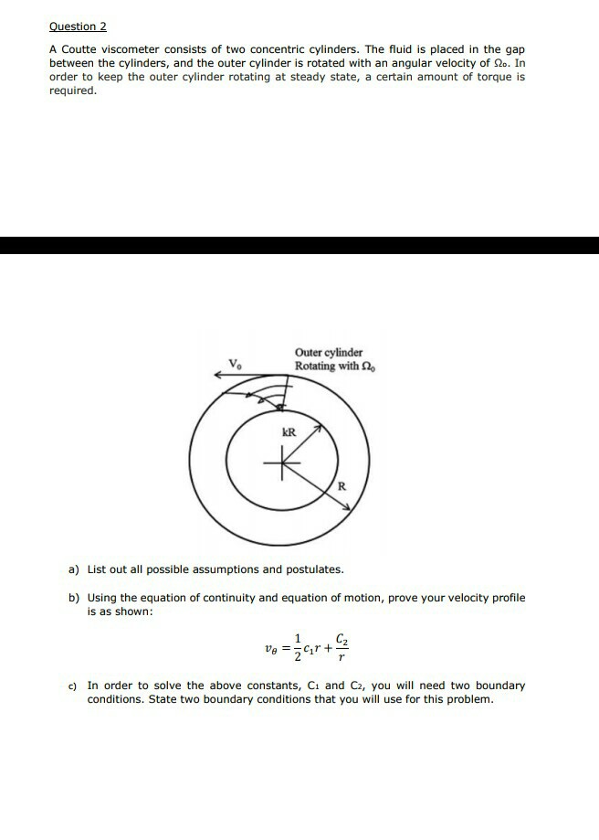 Solved A Coutte consists of two concentric