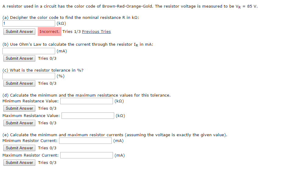 Solved A resistor used in a circuit has the color code of | Chegg.com