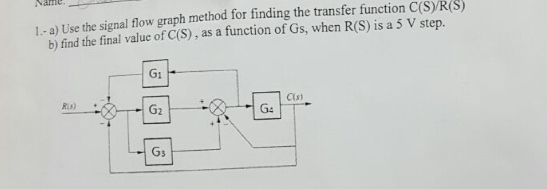 Solved a. Use the Signal flow graph method for finding the