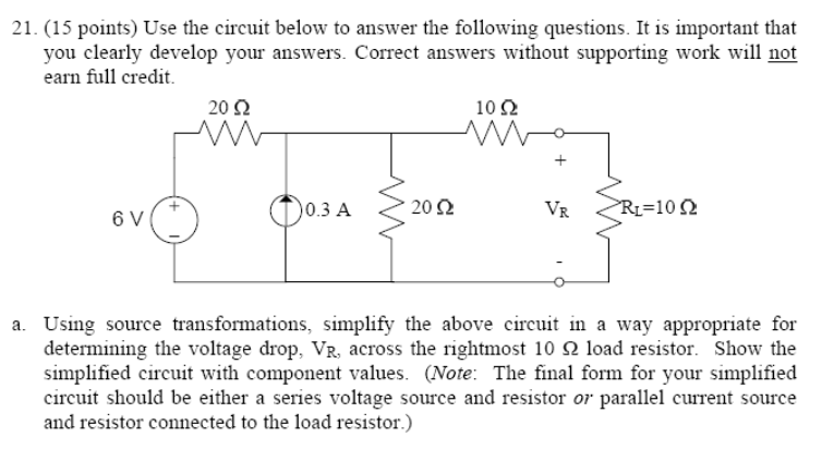 Solved Use the circuit below to answer the following | Chegg.com