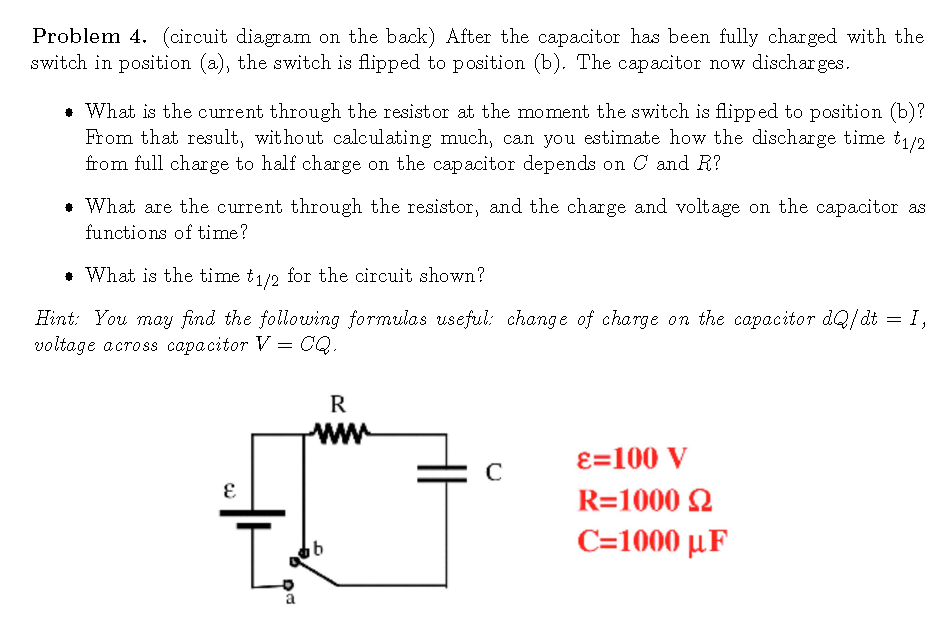 Solved After the capacitor has been fully charged with the