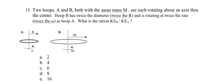 Solved Two Hoops, A And B, Both With The Same Mass M, Are | Chegg.com