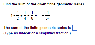 how do you find the sum of a finite geometric series