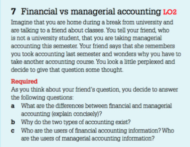 Solved 7 Financial Vs Managerial Accounting Lo2 Imagine That | Chegg.com